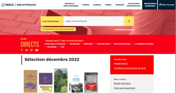site web de https://bibliotheques.paris.fr